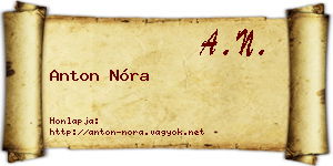 Anton Nóra névjegykártya