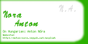 nora anton business card
